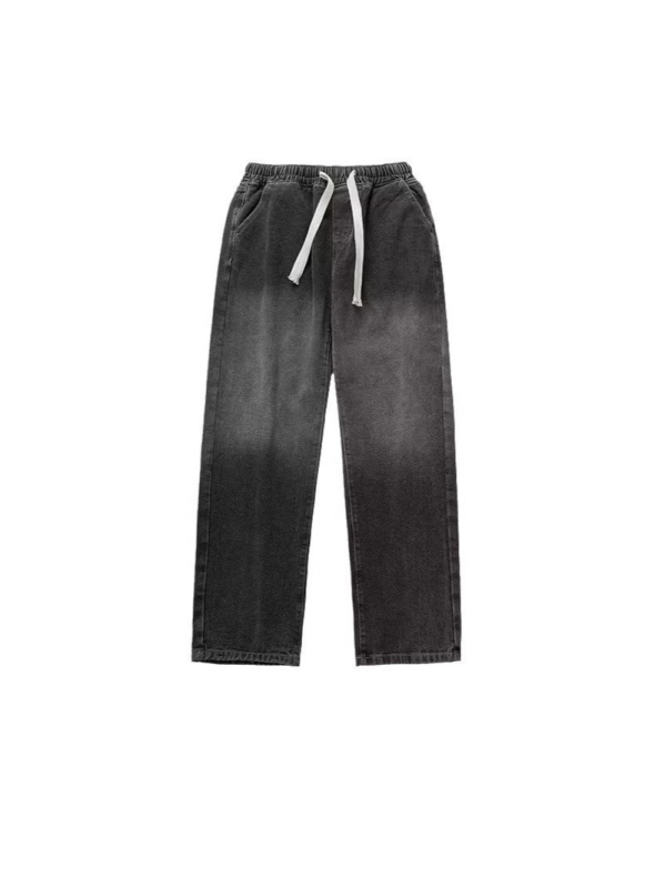 Blugi pentru adolescenți, croială dreaptă, talie medie, distressed, 65% bumbac, casual