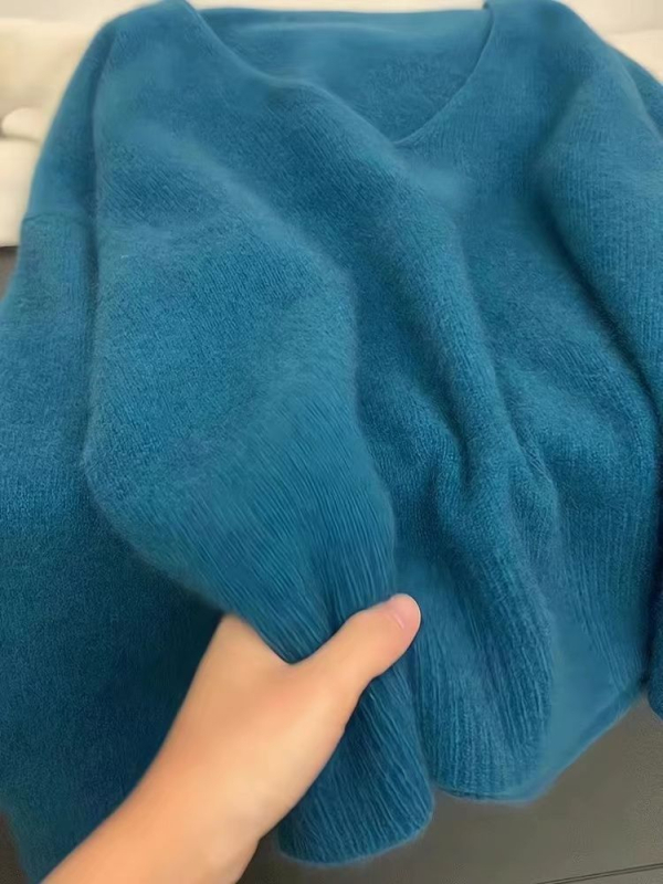 Pulover Bear Velvet cu glugă și decolteu în V, gros, stil japonez-coreean casual