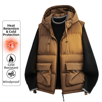 Kapucňová bavlnená bunda v korejskom štýle, priliehavý strih, hrubá bavlnená výplň; vonkajší polyester, podšívka polyester, bočné vrecká