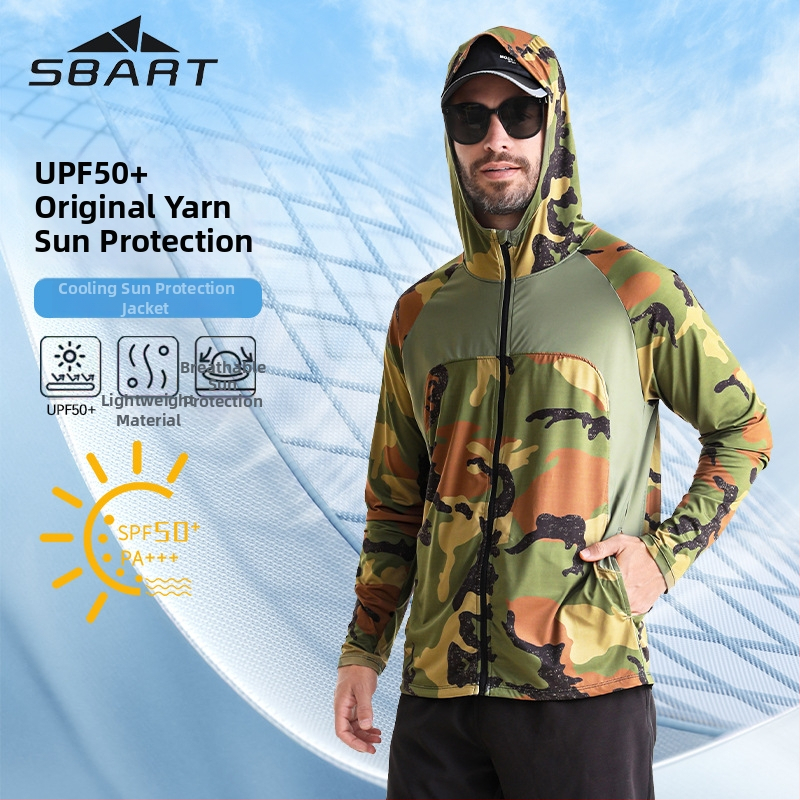 Lauko vėjo striukė žvejybai su kamufliažiniu raštu, UPF50 UV apsauga, greitai džiūsta, kvėpuojanti