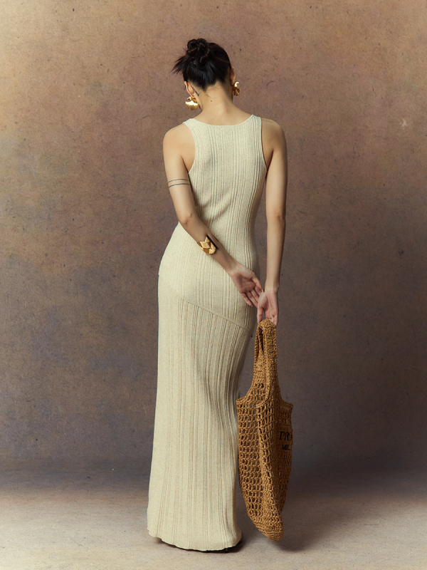 Pulover tricotat pentru femei, cu amestec de Tencel și in, guler în formă de U, mâneci lungi, stil elegant de birou