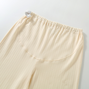 Trudničke pamuk hlače s podesivom abdominalnom podrškom, opuštena kroj, ravne ili široke nogavice, kućna odjeća za jesen-zimu