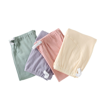 Trudničke pamuk hlače s podesivom abdominalnom podrškom, opuštena kroj, ravne ili široke nogavice, kućna odjeća za jesen-zimu