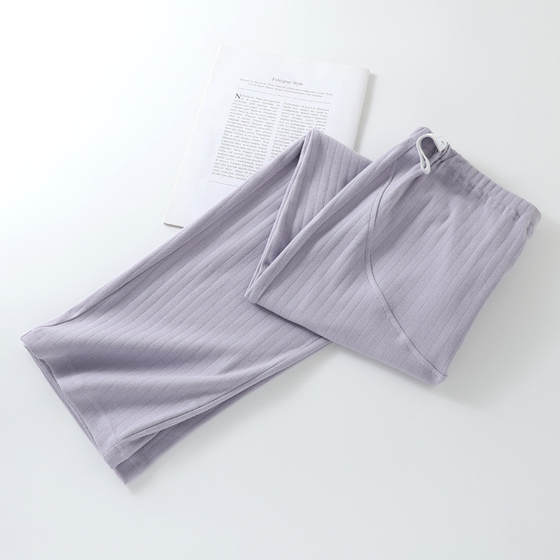 Trudničke pamuk hlače s podesivom abdominalnom podrškom, opuštena kroj, ravne ili široke nogavice, kućna odjeća za jesen-zimu