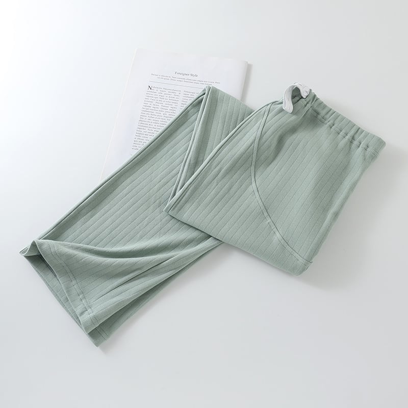 Trudničke pamuk hlače s podesivom abdominalnom podrškom, opuštena kroj, ravne ili široke nogavice, kućna odjeća za jesen-zimu