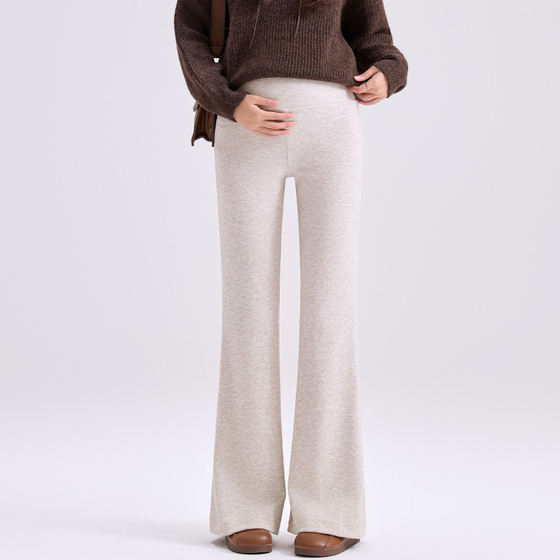 Trudničke dugačke hlače s flis podstavom, debeli topli poliester (70–80%), visoki struk, opušten kroj