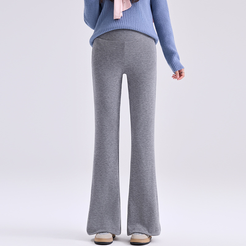 Trudničke dugačke hlače s flis podstavom, debeli topli poliester (70–80%), visoki struk, opušten kroj