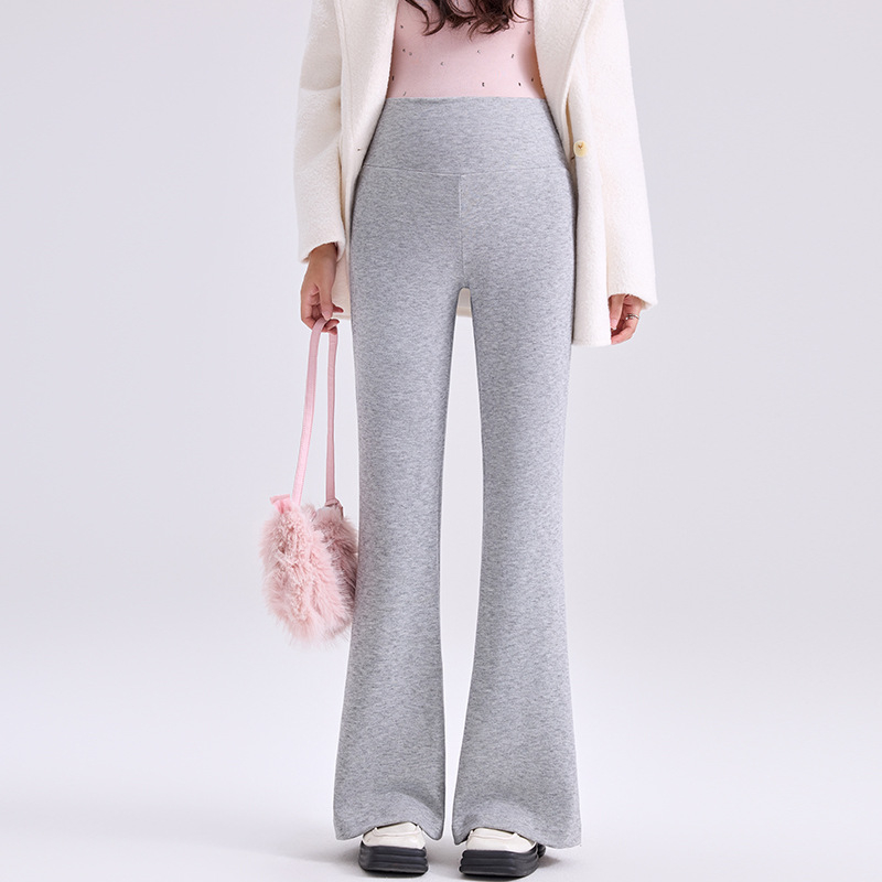 Trudničke dugačke hlače s flis podstavom, debeli topli poliester (70–80%), visoki struk, opušten kroj