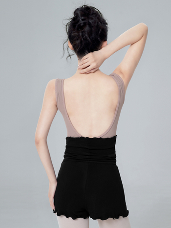 Балетно тренировъчно облекло за възрастни жени: висока талия, плетени къси панталони 3/4 дължина за балет, модерен танц и фитнес, плат вискоза 97%