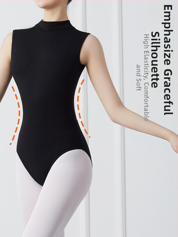 Dospelá žena baletné unitard bez rukávov s otvoreným chrbtom, bavlna 90%, všetky ročné obdobia, vhodný pre balet, moderný tanec a scénu