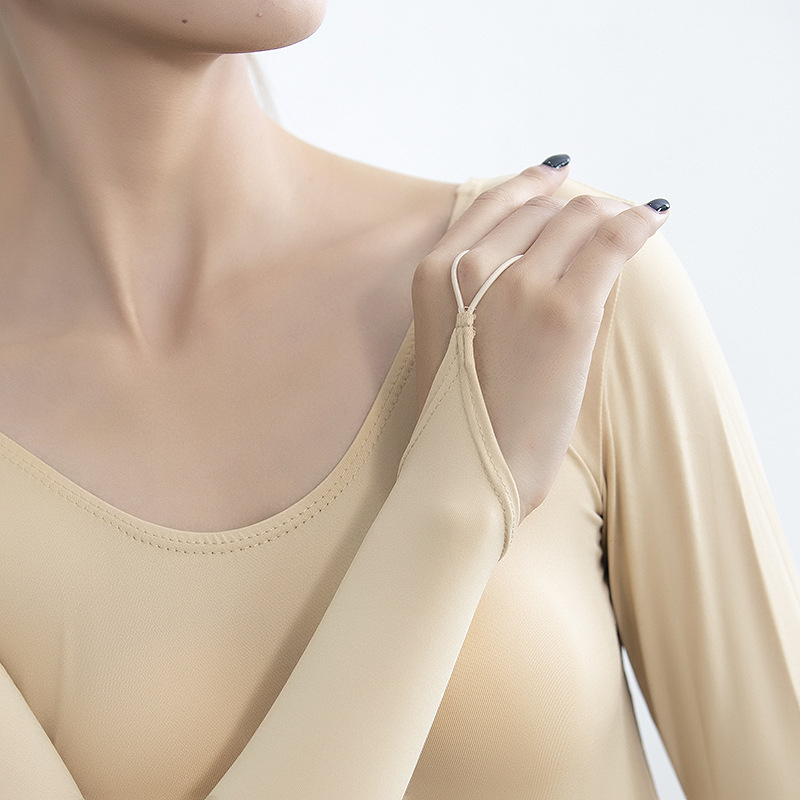 Dlhý rukáv tanečný základný vršok pre dospelé ženy – Milk Silk látka, 80% elastan, vhodné pre balet, gymnastiku a ľudové tance