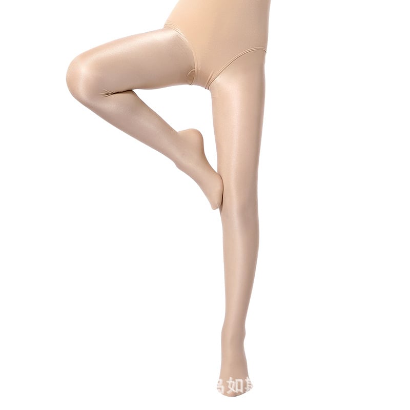 Deti lesklé tanečné ponožky s nohou | Zamatový materiál; 88% nylon; jednofarebný vzor; tenké; tvarovanie, proti trenímu