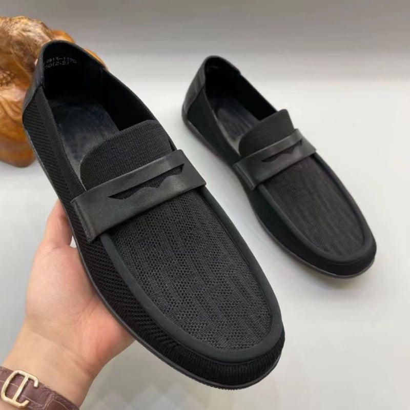 Ανδρικά loafers με δίκτυωτη επάνω επιφάνεια, Slip-On κούμπωμα, στρογγυλή μύτη, χαμηλός σχεδιασμός, σόλα καουτσούκ