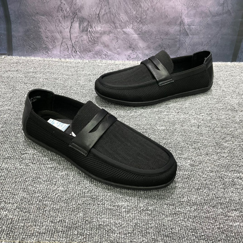 Мъжки лоуфъри с мрежеста горна част, Slip-On закопчаване, кръгла носна част, нисък профил, гумирана подметка