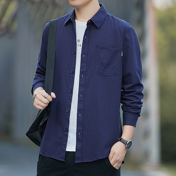 Cămașă bărbați – 100% bumbac, mâneci lungi, fără călcare, croială slim