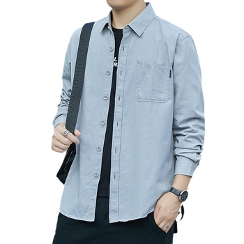 Cămașă bărbați – 100% bumbac, mâneci lungi, fără călcare, croială slim