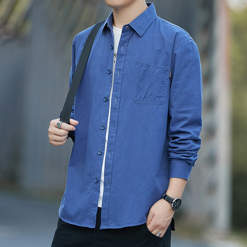 Cămașă bărbați – 100% bumbac, mâneci lungi, fără călcare, croială slim