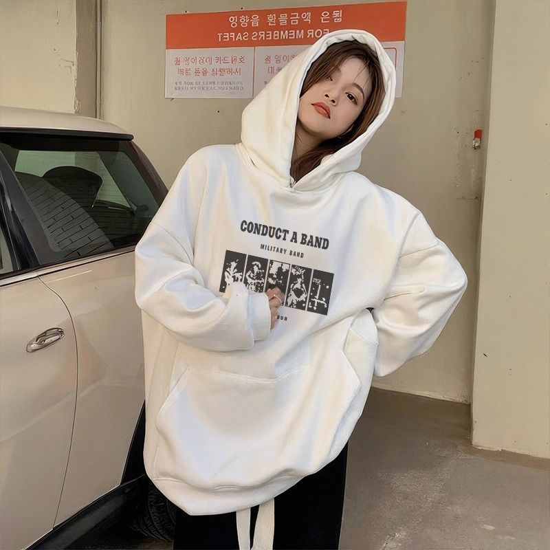 Hanorac tricotat femei cu glugă, croială lejeră, lungime medie, mâneci lungi, imprimeu geometric