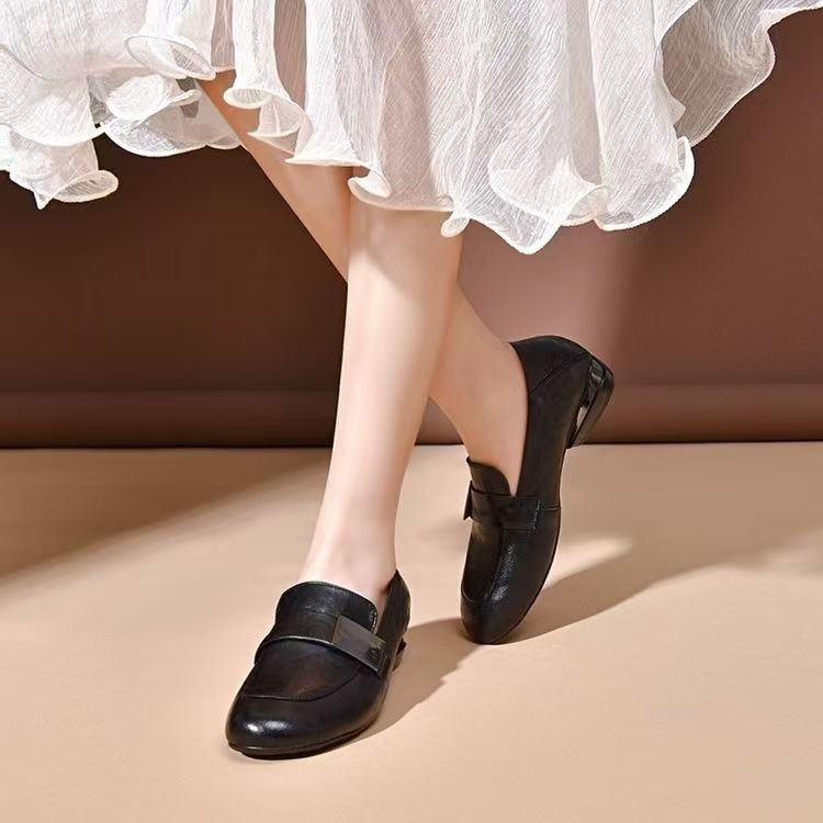 Pantofi casual dama slip-on cu toc mic 1–3 cm, vârf în formă de gură de pește, PU partea superioară, deschidere joasă