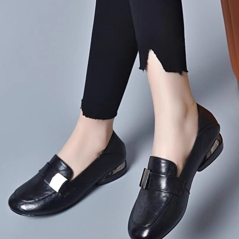 Pantofi casual dama slip-on cu toc mic 1–3 cm, vârf în formă de gură de pește, PU partea superioară, deschidere joasă