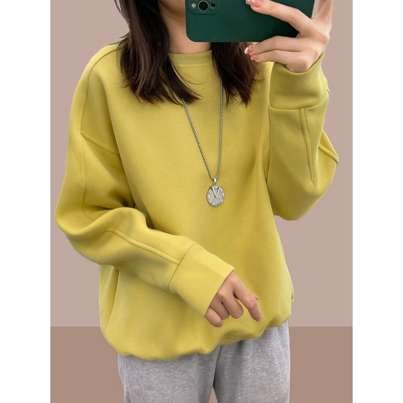 Hanorac femei cu glugă, căptușeală groasă din fleece, 95% bumbac, guler rotund, mâneci lungi