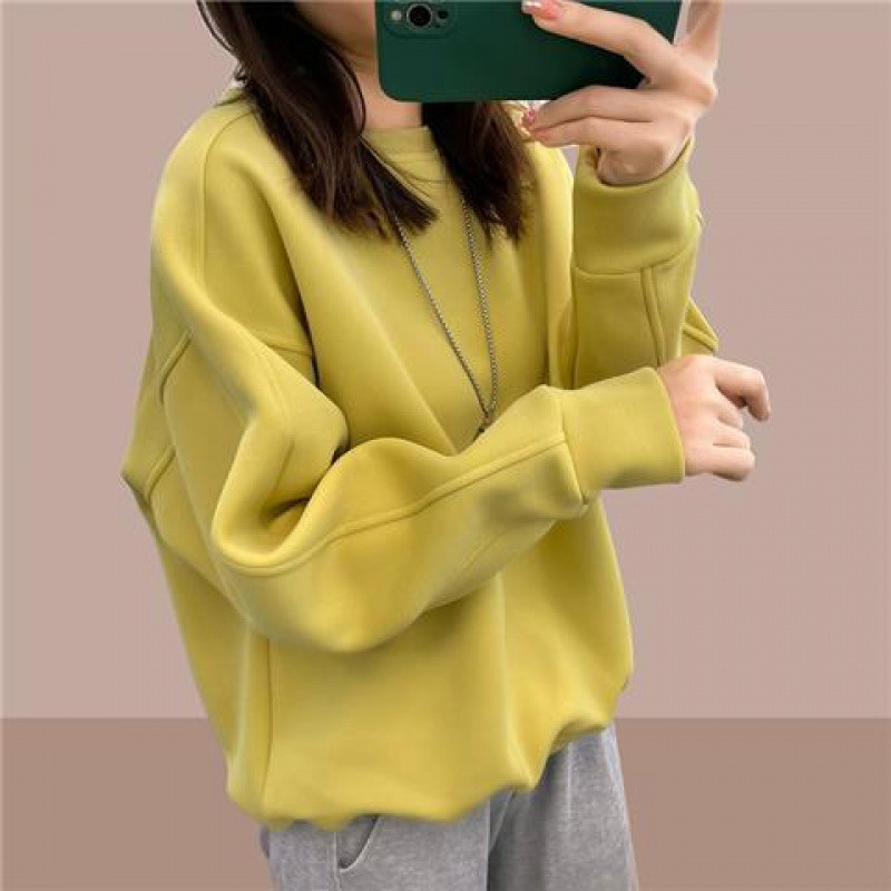 Hanorac femei cu glugă, căptușeală groasă din fleece, 95% bumbac, guler rotund, mâneci lungi