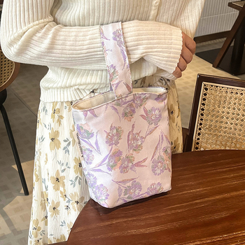 Geantă bucket, material poliester, căptușeală din pânză, buzunar pentru telefon, textură moale