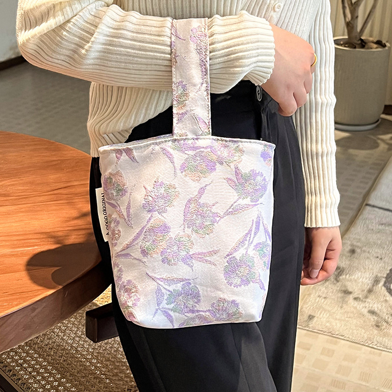 Geantă bucket, material poliester, căptușeală din pânză, buzunar pentru telefon, textură moale