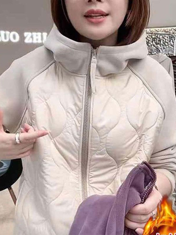 Cardigan tricotat cu glugă pentru femei, gros, anti-vânt, poliester, croială liberă