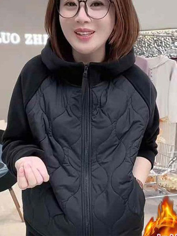 Cardigan tricotat cu glugă pentru femei, gros, anti-vânt, poliester, croială liberă