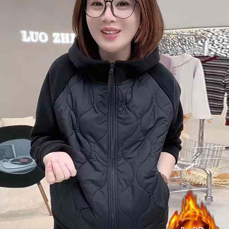 Cardigan tricotat cu glugă pentru femei, gros, anti-vânt, poliester, croială liberă