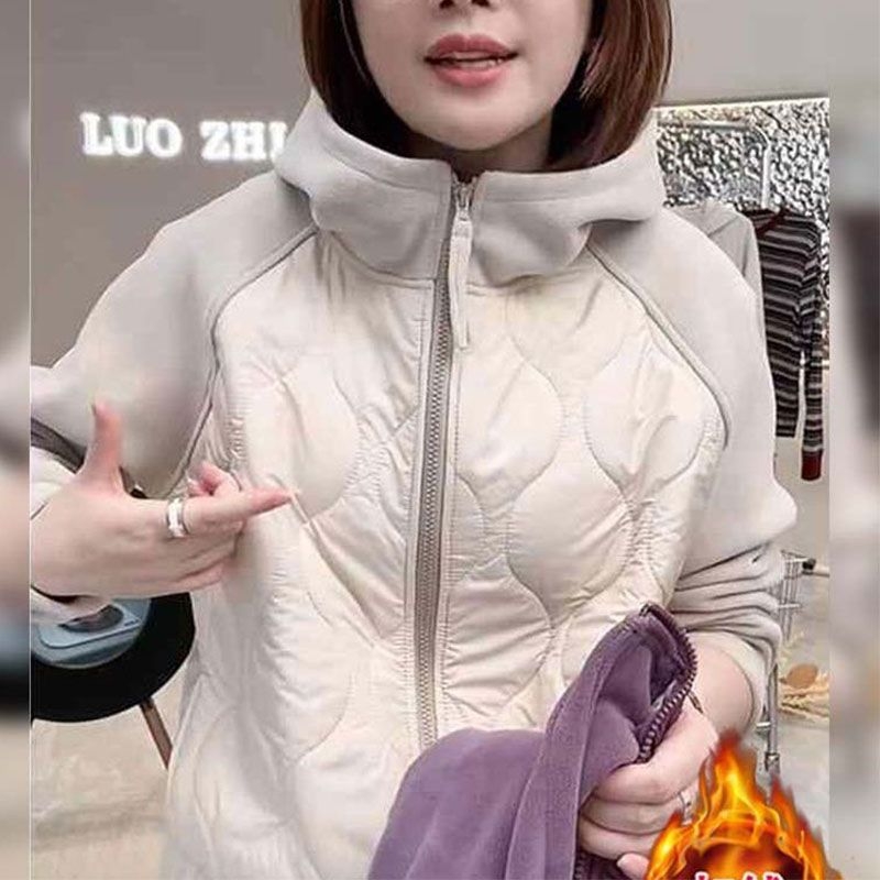 Cardigan tricotat cu glugă pentru femei, gros, anti-vânt, poliester, croială liberă