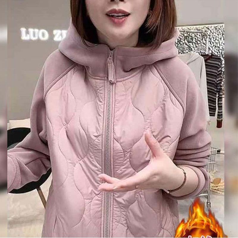 Cardigan tricotat cu glugă pentru femei, gros, anti-vânt, poliester, croială liberă