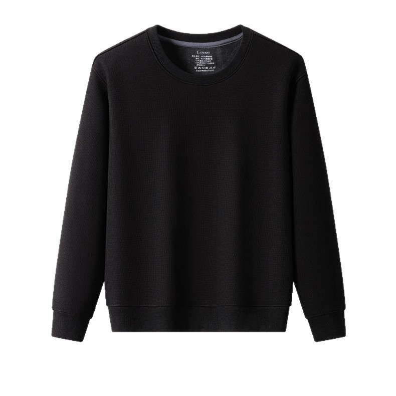 Мъжки пуловер с кръгло деколте, полиестерова смес 96%+, флисово подплатен, свободна кройка, дълъг ръкав