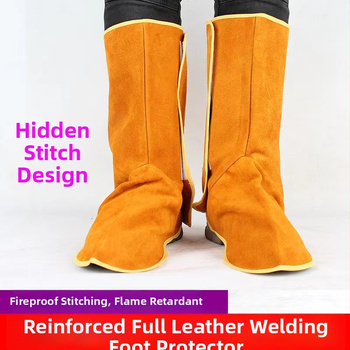 Защитник за крак заварчика от говежда кожа – термоизолиран, двуслойна говежда кожа, защита за крак на заварчик, усилена заварна защита