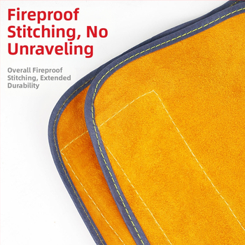 Заваръчен крачен защитник от кравешка кожа със защита срещу пръски и топлинен щит, издръжлив кожен предпазник за крак