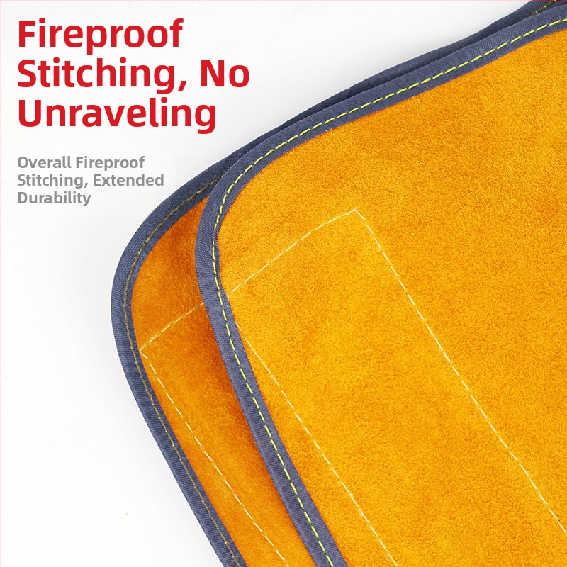 Liellopa ādas metināšanas kājnieks ar šļakatu aizsardzību un siltuma aizsargu, izturīgs