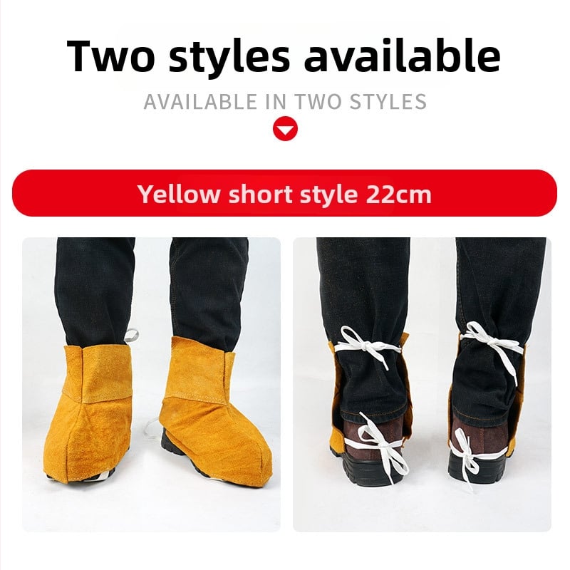 Заваръчен крачен защитник от кравешка кожа със защита срещу пръски и топлинен щит, издръжлив кожен предпазник за крак