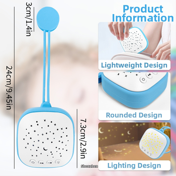 Prenosné zariadenie na spanie pre bábätká s bielym šumom a hudbou — bez displeja, verzia s nabíjaním, bez vstavaných batérií