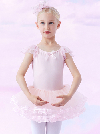 Detské baletné šaty na leto s krátkymi rukávmi, 93,2% bavlna, pre vek 3–8 rokov