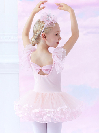 Detské baletné šaty na leto s krátkymi rukávmi, 93,2% bavlna, pre vek 3–8 rokov