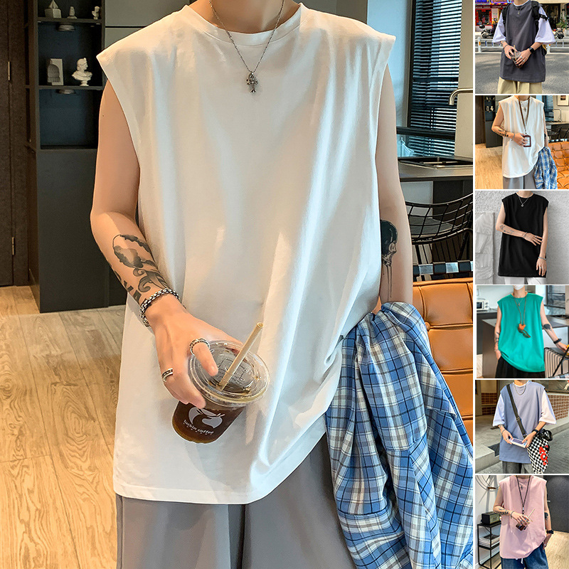Muški pamučni bezrukavac, opuštenog kroja, ljetni casual stil