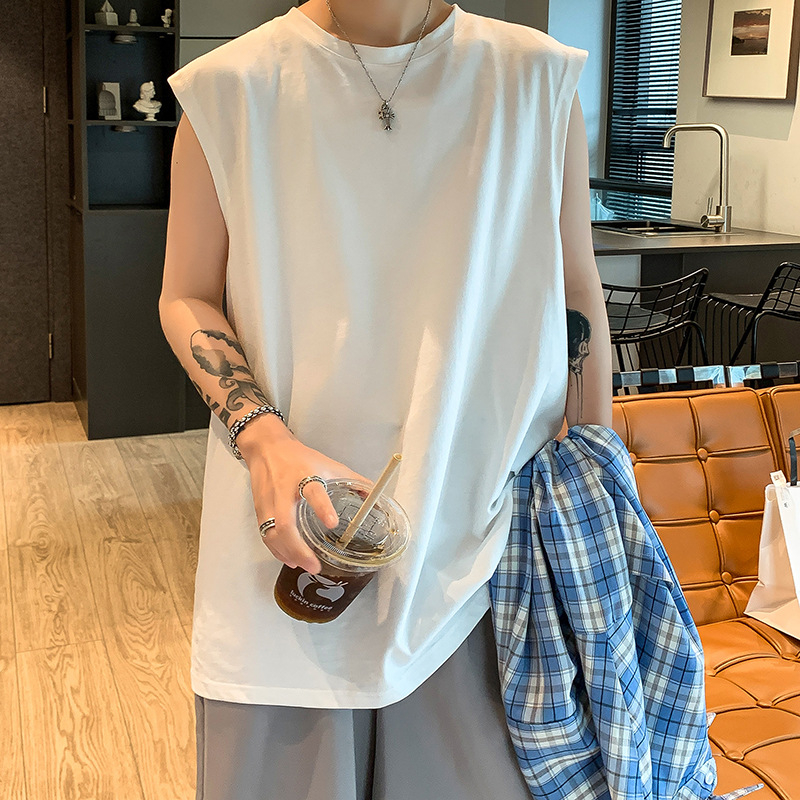 Muški pamučni bezrukavac, opuštenog kroja, ljetni casual stil