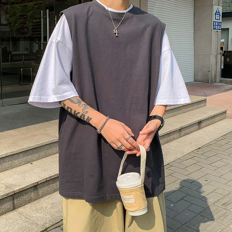 Muški pamučni bezrukavac, opuštenog kroja, ljetni casual stil