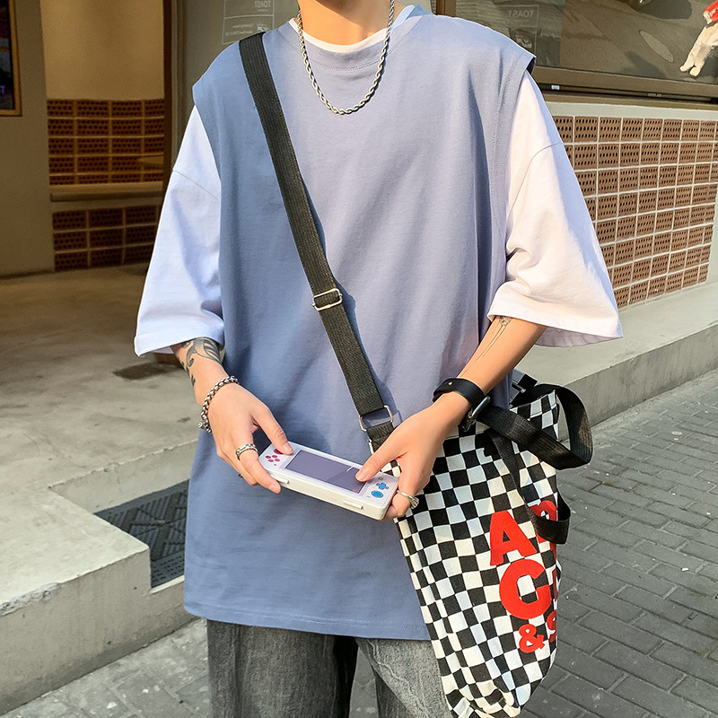 Muški pamučni bezrukavac, opuštenog kroja, ljetni casual stil