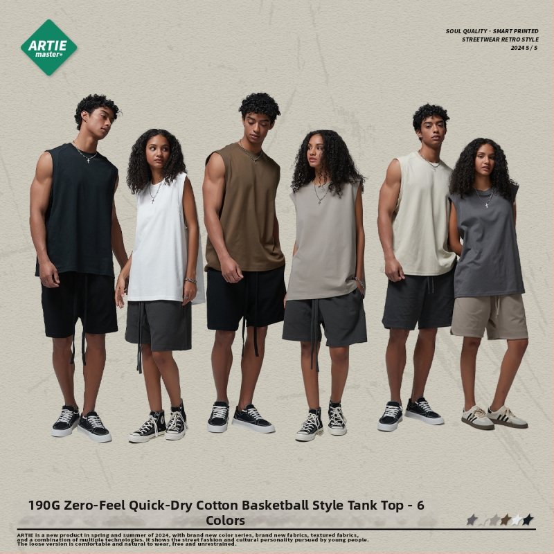 Artiemaster pánska športová vesta — voľný strih, zmes bavlny (56% bavlna), Cotton Blend látka, štýl farebný blok, jar 2025