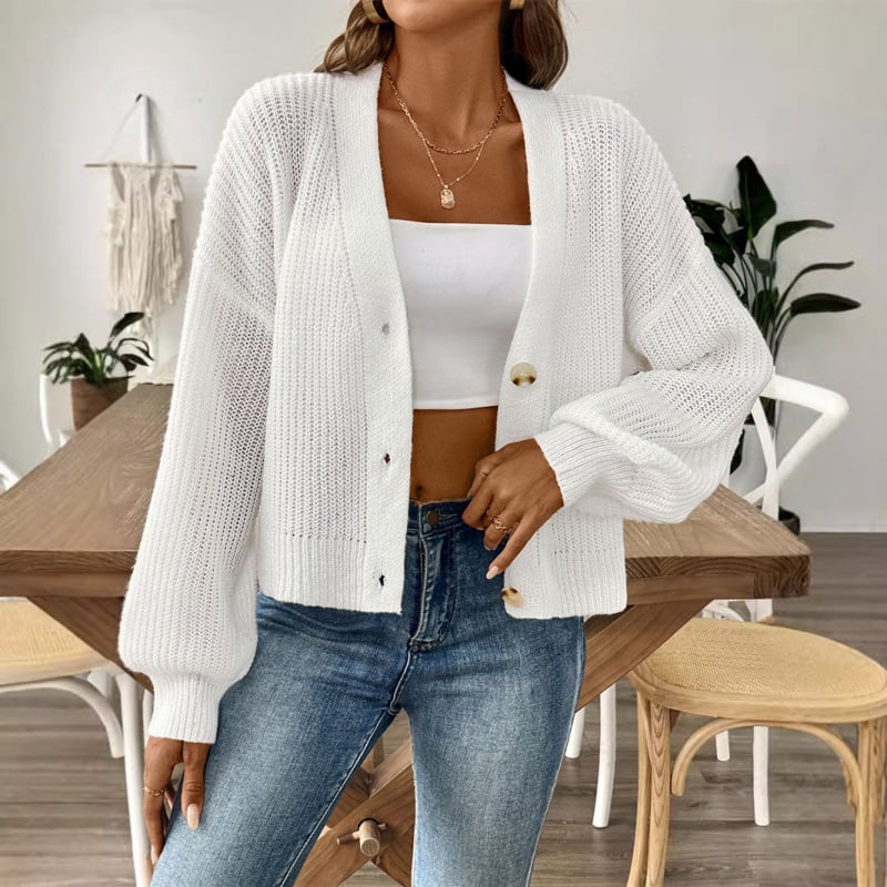 Cardigan pulover od pliš materijala jelena, 95%+ poliestera, V-izrez, dugi rukavi, 3-gumb plasti
