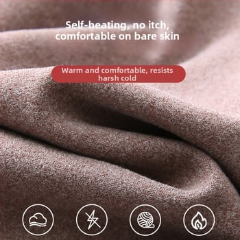 Termálne horné tielko pre ženy s výplňou na poprsie, V-krk, dlhé rukávy, De Velvet akryl, mimoriadne hrubý materiál