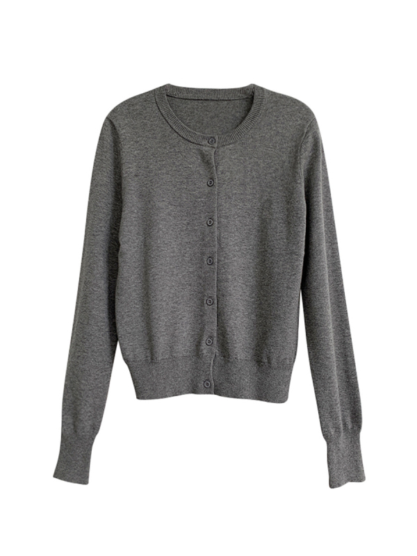 Kardigan patchwork detailiga, kašmiir-puuvillasegu segu, ümmarguse kaelaga, pikkade varrukatega