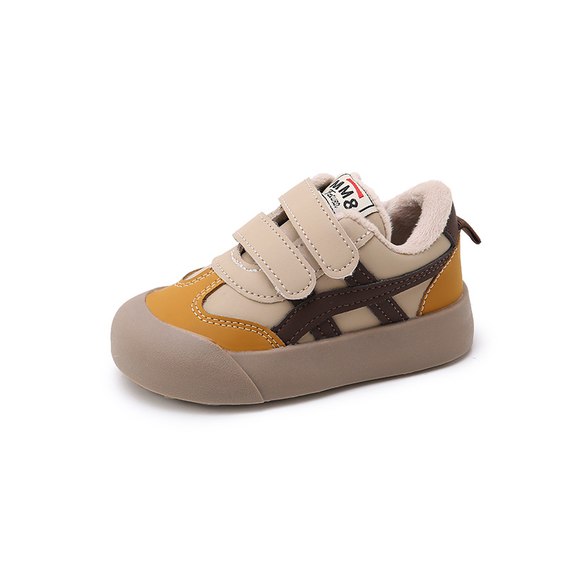 Dječje casual tenisice za jesen-zimu s flis podstavom, meka potplata, Velcro kopča, za uzrast 1–6 godina, korejski stil